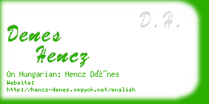 denes hencz business card